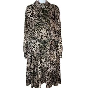 Eliza J Womens Plus Size 22W Animal Print Long Sleeve Dress